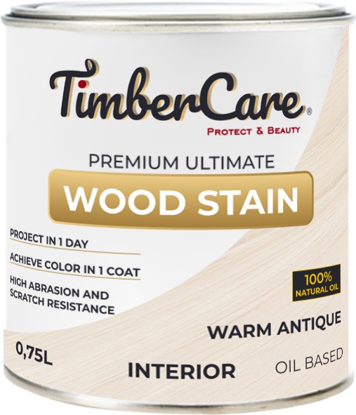 Тонирующее масло TimberCare Wood Stain (цвет: Античный белый/ Warm antique), банка 0,2л