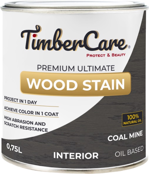 Тонирующее масло TimberCare Wood Stain (цвет: Угольная шахта/ Coal mine), банка 0,2л