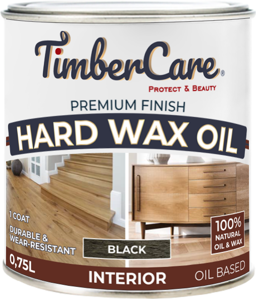 Защитное масло с твердым воском TimberCare Hard Wax Oil (цвет: Черный/ Black), банка 0,175л