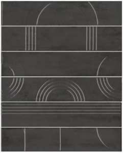 Kerama Marazzi Панно Мажорель чёрный глянцевый (из 6 частей 6х28,5) 36x28,5x1